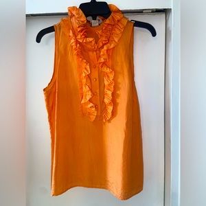 J.Crew Ruffle Collar Sleeveless Blouse - Medium